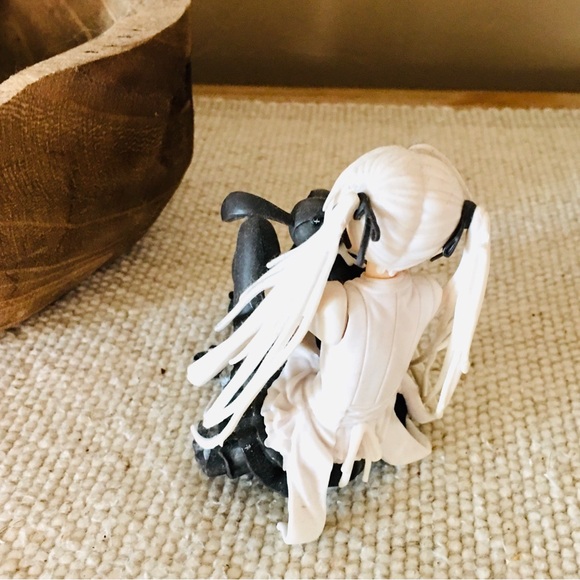 Anime doll figure figurine small hard plastic girl holding bunny rabbit Witchy - Picture 3 of 5